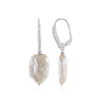 Orecchini in argento con Perla d'Acqua Dolce Bianca