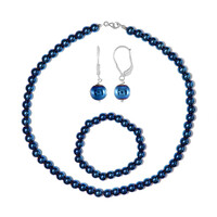 Parure in argento con Ematite Blu