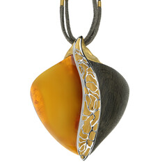 Collana in argento con Ambra Baltica