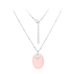 Collana in argento con Calcedonio Rosa
