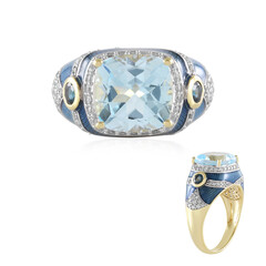 Anello in argento con Topazio Blu Cielo (Adela Silber)