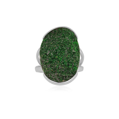 Anello in argento con Uvarovite