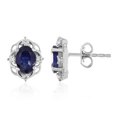 Orecchini in argento con Zaffiro Blu del Madagascar