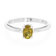 Anello in argento con Quarzo Champagne