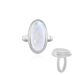 Anello in argento con Pietra di Luna Arcobaleno