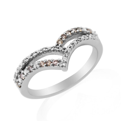 Anello in argento con Diamante Champagne I2