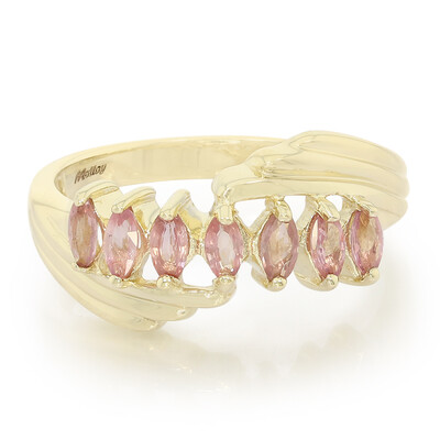 Anello in oro con Zaffiro Padparadscha (non riscaldato)