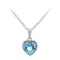 Collana in argento con Topazio Blu Svizzero