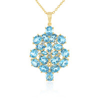 Collana in argento con Topazio Blu Svizzero