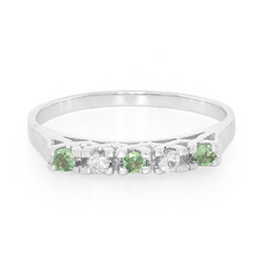 Anello in argento con Alessandrite Brasiliana e Zaffiro Bianco