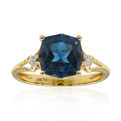 Anello in oro con Topazio Blu Londra (CIRARI)