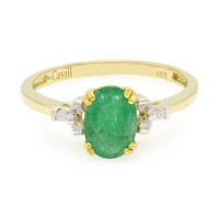 Anello placcato in oro con Smeraldo Bahia