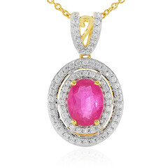 Collana in argento con Zaffiro Rosa del Madagascar