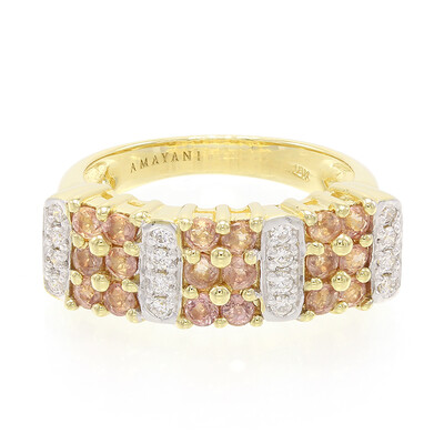 Anello in oro con Zaffiro Padparadscha (non riscaldato) (AMAYANI)
