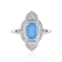 Anello in argento con Calcedonio Blu