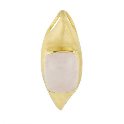 Ciondolo placcato in oro con Quarzo Rosa (MONOSONO COLLECTION)