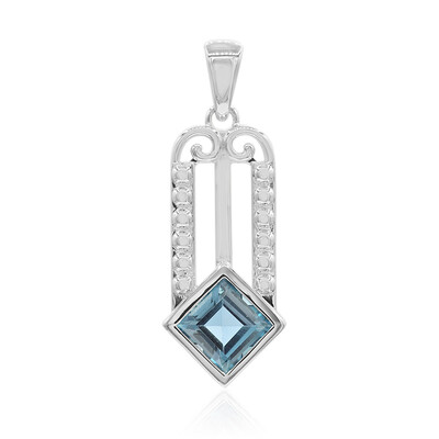 Ciondolo in argento con Topazio Blu Londra (VIENNA 1903)