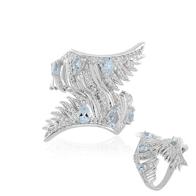 Anello in argento con Topazio Blu Cielo