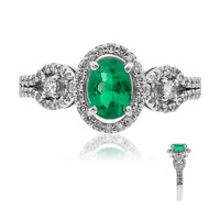 Anello in platino con Smeraldo Zambia AAA (CIRARI)