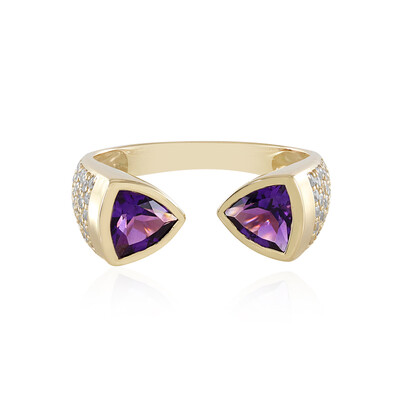 Anello in oro con Ametista Siberiana (de Melo)
