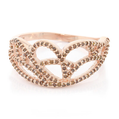 Anello placcato in oro con Diamante Fancy