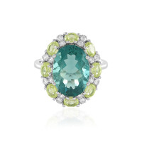 Anello in argento con Fluorite Blu Caraibico