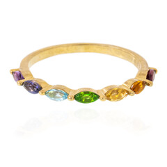 Anello placcato in oro con Gemme