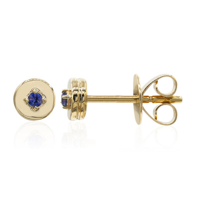 Orecchini in oro con Benitoite (Amanda Adkins)