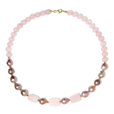 Collana in argento con Quarzo Rosa