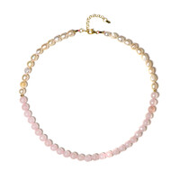 Collana in argento con Quarzo Rosa (Riya)