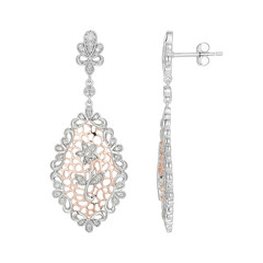 Orecchini in argento con Diamante I3 (I)