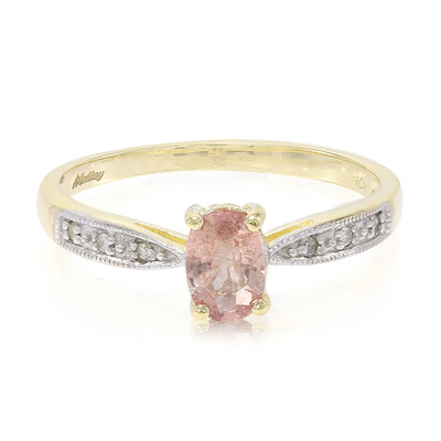 Anello in oro con Zaffiro Padparadscha (non riscaldato)