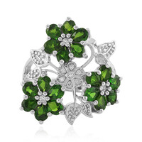 Anello in argento con Diopside Russo