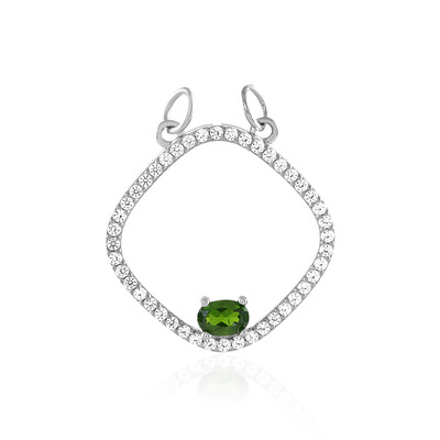 Ciondolo in argento con Diopside Russo