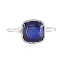 Anello in platino con Zaffiro Blu del Madagascar