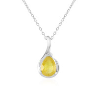 Collana in argento con Zaffiro Giallo del Madagascar