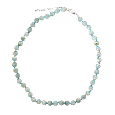 Collana in argento con Aragonite Blu