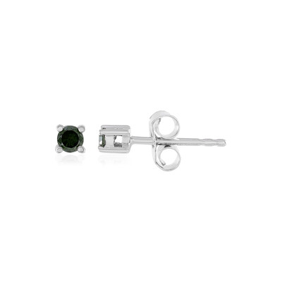 Orecchini in argento con Diamante Verde I3