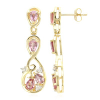 Orecchini in oro con Zaffiro Padparadscha (non riscaldato) (AMAYANI)