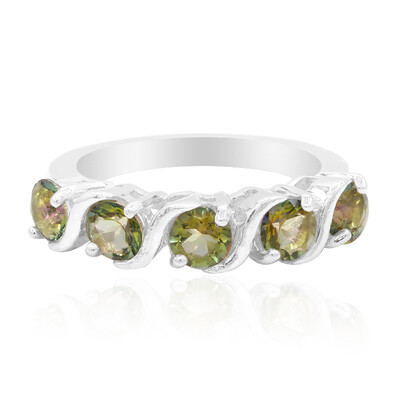 Anello in argento con Quarzo Mistico Verde