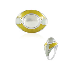 Anello in argento con Pietra di Luna Verde (Adela Silber)