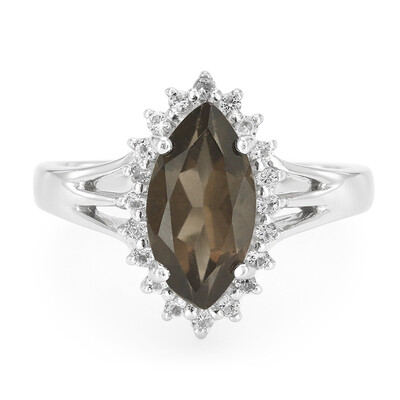 Anello in argento con Quarzo Fumè