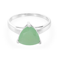 Anello in argento con Calcedonio Verde