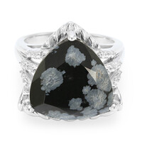 Anello in argento con Ossidiana Fiocco di Neve