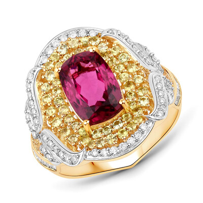 Anello in oro con Rubellite Brasiliana AAA (SUHANA)