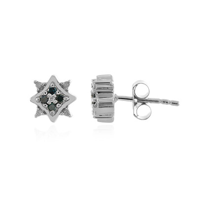 Orecchini in argento con Diamante Blu I3