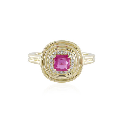 Anello in oro con Zaffiro Rosa del Madagascar (de Melo)