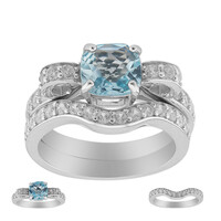 Anello in argento con Topazio Blu Cielo