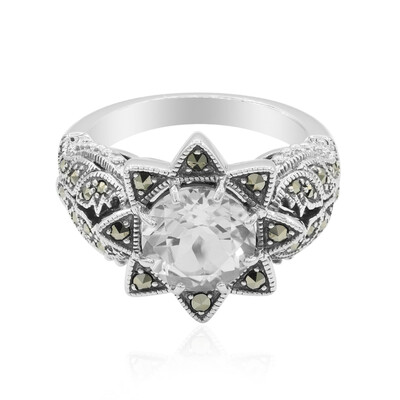 Anello in argento con Topazio Bianco