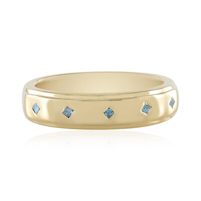 Anello in argento con Diamante Blu I3